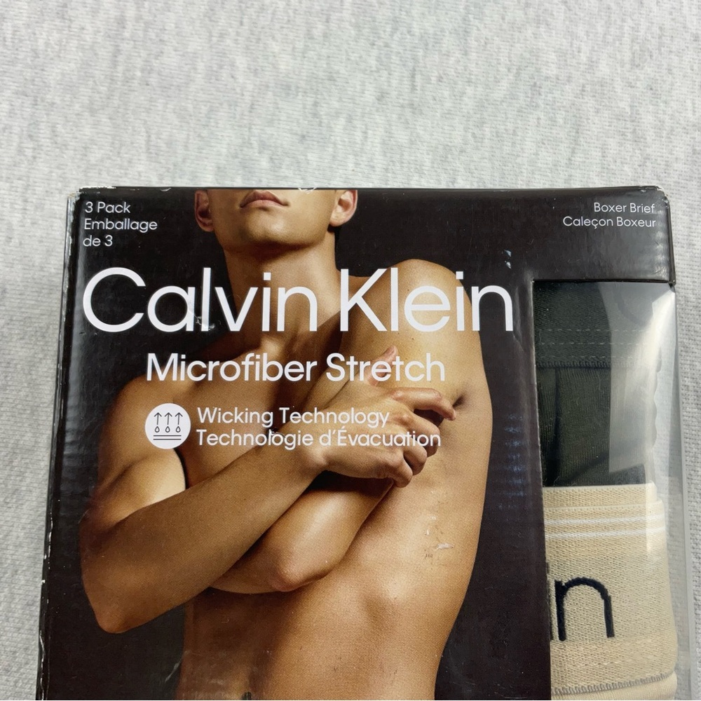 Calvin Klein Men's Microfiber Stretch Boxer Briefs 3 Pack Classic Fit Size: XL